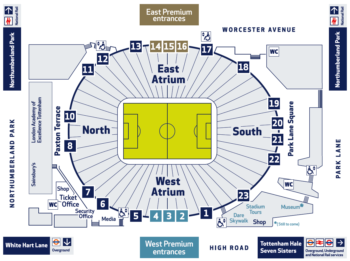 Tottenham Hotspur Stadium seating chart